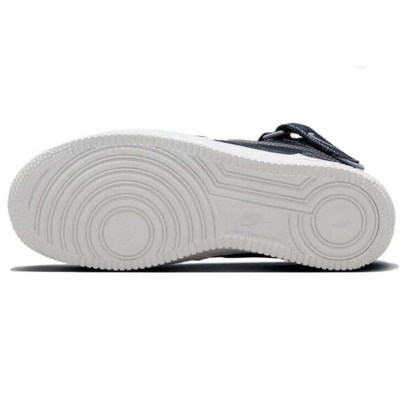 SIZE 6 WOMEN’S NIKE AIR FORCE 1 07 MID OBSIDIAN BLUE-WHITE DENIM DD9625-400 - Picture 5 of 7